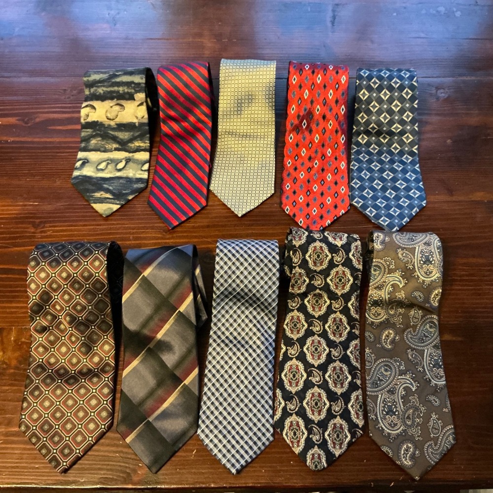 10 Designer Neckties Lot Izod, Nautica, P.S.A. Bank, Kenneth Cole And‎ more